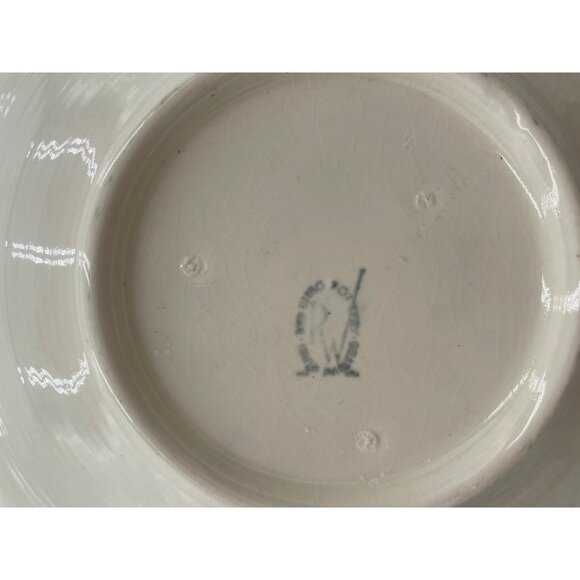 Hand-Painted Vintage Redwing Ardennes Stoneware Charger Chop PlateBowl Green 12" - Picture 4 of 6